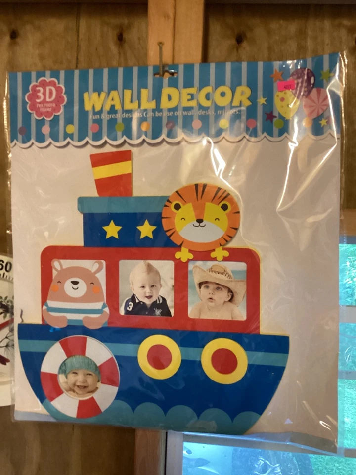 "Marco de fotos 3D Eva decoración de pared barco tiene capacidad para 4 fotos 15""X15""" Foto 1 de 1