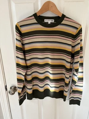 Suéter grande Preppy UNIQLO x Ines de la Fressange para mujer de lana a rayas cuello redondo Foto 1 de 4