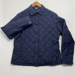 Polo Ralph Lauren Jacket Womens Medium Navy Blue Quilted Button Front - Picture 1 of 11