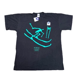Vintage 1994 Lillehammer Olympic Winter Games Single Stitch T-Shirt Size Large - Picture 1 of 7