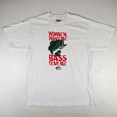 Camiseta De Colección Bass Pro Shop Mujer Want Me Bass Fear Me Para Hombre Grande Papá Años 2000 Y2K Foto 1 de 4