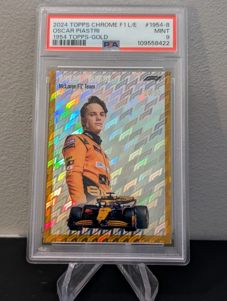 2024 Topps Chrome Logofractor Oscar Piastri 1954 Gold /50 PSA 9 POP 2 - Image 1 of 1