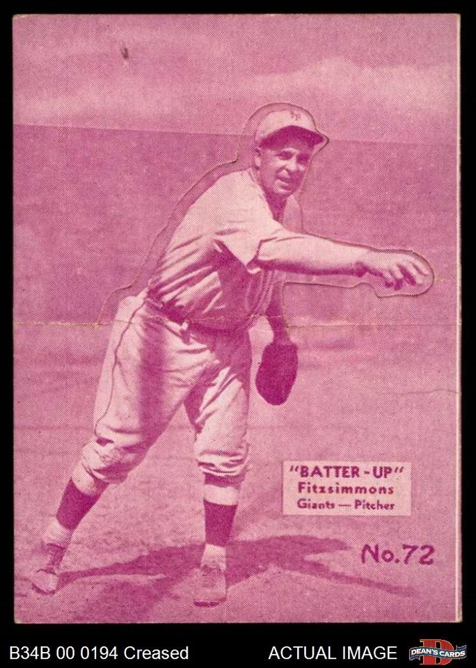 1934 Batter Up #72 Fred Fitzsimmons  2 - GOOD - Image 1 of 1