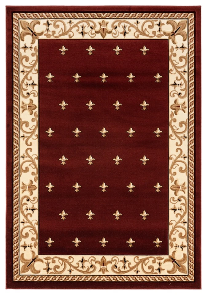 2x3 United Weavers Red Bordered Dotted Door Mat 2050 11634 - Aprx 1' 10" x 2' 8" - Image 1 of 2