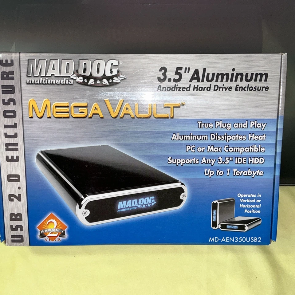 New sealed 3.5 Aluminum Mad Dog Mega Vault Hard Drive - Image 1 of 4