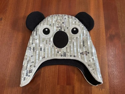 The Children's Place Girls Size 4-7 Winter Panda Hat Sequined Panda Face - Imagem 1 de 4