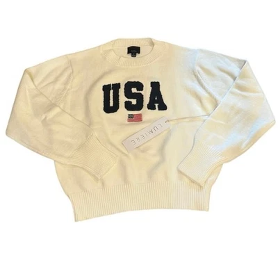 LUMIÈRE USA Flag Crewneck Sweater – Size S - Image 1 of 4