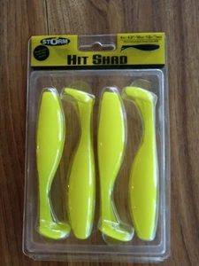 Storm 4" Hit Shad 7/16 Oz Swimbaits Chartreuse (4 Per Pack) Brand New - Picture 1 of 8