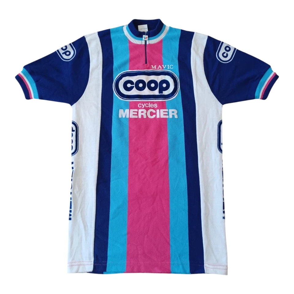 Camiseta deportiva de manga corta tejida Mercier de colección años 80 para hombre Mavic Coop Cycles talla 4 Foto 1 de 4
