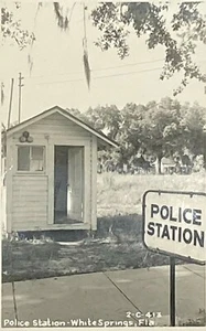 RPPC White Springs Florida Police Station Sign Building Vintage Photo Postcard  - Picture 1 of 3