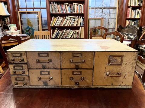 Antique Frank Lloyd Wright Larkin Building Metal Built In Filing Cabinet Unit Cover