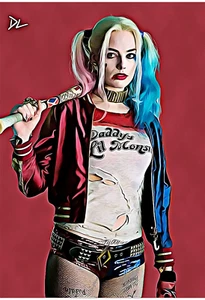 Harley Quinn "Margot Robbie" Pop Art Druck - 13 x 19 Poster - Bild 1 von 1