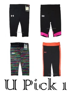 Under Armour Pants Girls UA Athletic Sports Legging Capri Active Bottoms Trouser - Picture 1 of 12