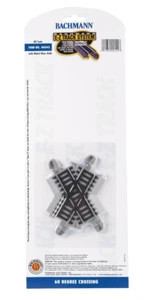 Bachmann HO Scale Nickel Silver/Gray Roadbed EZ-Track 60-Degree Crossing - Picture 1 of 1