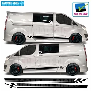 Stickers for Ford Transit Custom LWB side stripes Tourneo Campervan Decals - Picture 1 of 3
