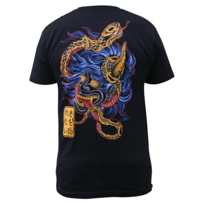 Camiseta estilo tatuagem japonesa personalizada demônio arte mercado negro desprezada P-2XL - Imagem 1 de 4