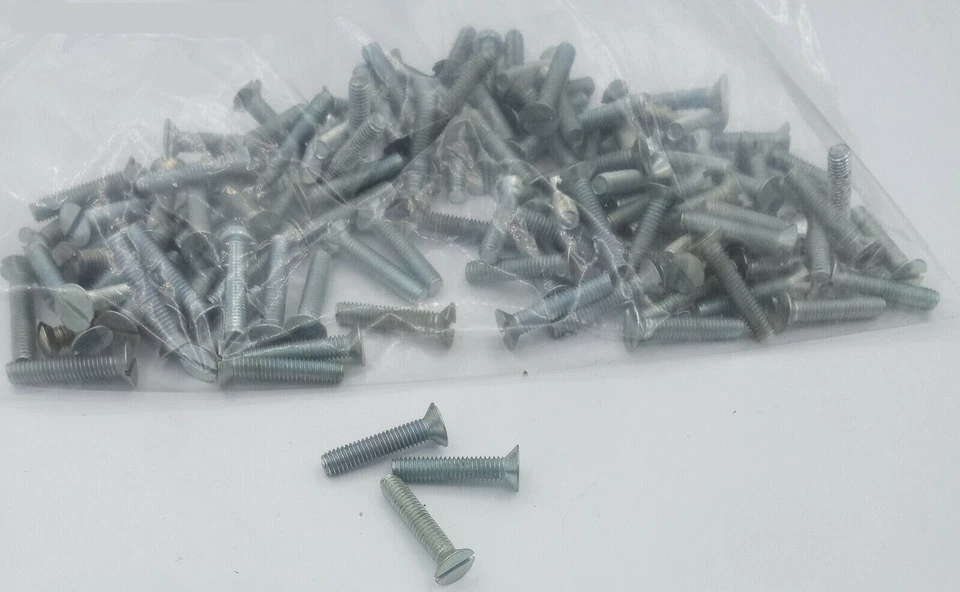 100x M4x25mm Viti Filettate Vite a Testa Svasata Con Taglio - Immagine 1 di 1