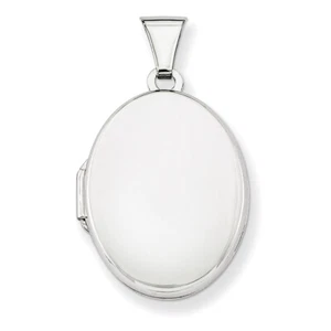 Sterling Silver Polished 21mm 2-Frame Oval Locket - Picture 1 of 2