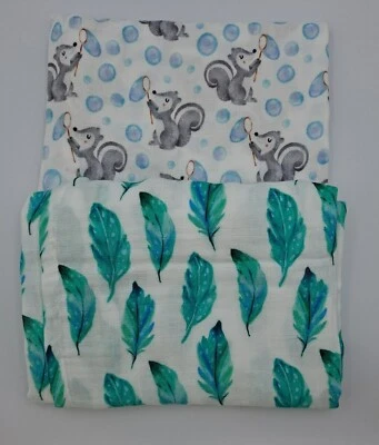 LEMON NOODLE Extra große Baby Baumwolle Musselin Swatteldecke 120x120cm Mädchen Jungen Unisex