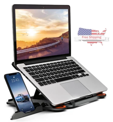 Suporte laptop multiângulo ajustável telefone computador portátil 10 a 17” dobrável - Imagem 1 de 4