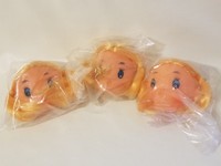 Lot of 3 VTG Vinyl Plastic Cartoon Baby Animal Craft Doll Heads Masks /& Hands