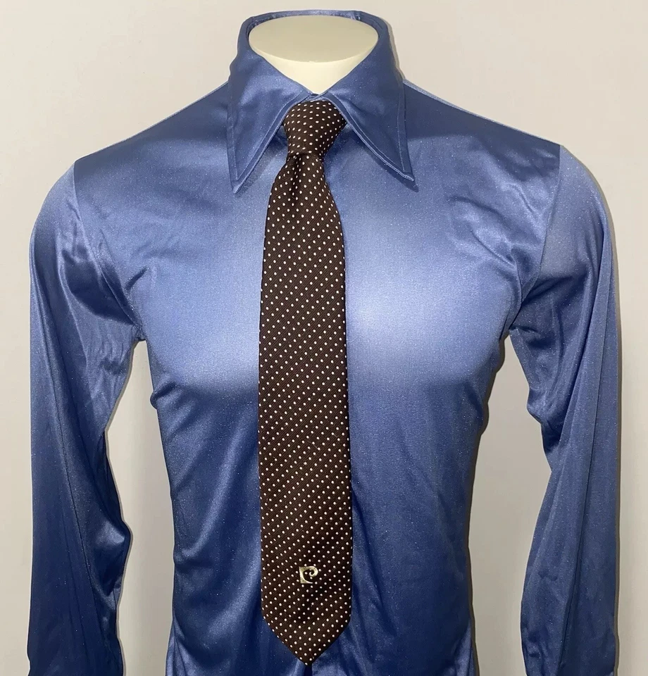 Corbata Pierre Cardin De Colección Años 70 Para Hombre Lunares Poliéster MCM Beatnik Disco Foto 1 de 4