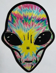 FLOWER POWER--ALIEN HEAD--NEU-Vintage (1999) Automatenaufkleber (#311) - Bild 1 von 2