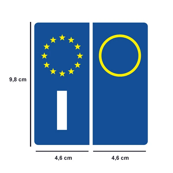 SIMBOLO ITALIA EUROPEO TARGHE AUTO ADESIVI DIMENSIONI REGOLAMENTARI STATO vg