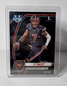 2024 Bowman Chrome U Sapphire Edition TJ Finley Western Kentucky Tulane 01/10 - Picture 1 of 2