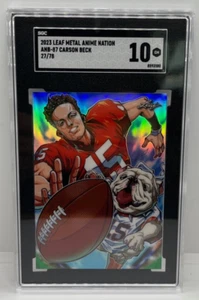 2023 Leaf Metal Anime Nation Carson Beck 27/78 RC UGA Miami SGC 10 Gem Mint - Picture 1 of 2
