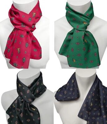 MARKENLOS Herrenschal Karos kariert Enten Vögel rot grün blau schwarz Schal Herren 1210