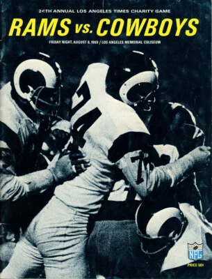 Dallas Cowboys vs Los Angeles Rams 8/8/1969 Charity Game Program 38311 - Image 1 of 2
