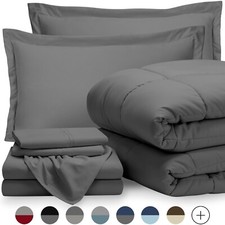 5 Piece Sheet and Comforter Set- Bed in a Bag (Twin Xl, Grey)