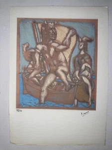 PABLO PICASSO Original Vintage Art Print Lithograph Signed Limited with COA - Picture 1 of 3