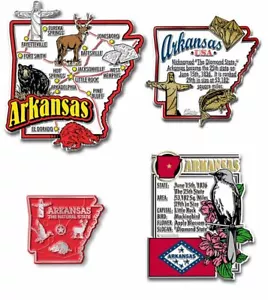 Arkansas vierteiliges State Magnet Set von Classic Magnets, enthält 4 Designs - Bild 1 von 5