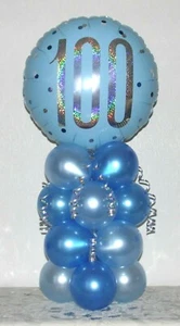 100th BIRTHDAY FOIL BALLOON DISPLAY - TABLE DECORATION KIT - No Helium Needed - Picture 1 of 1