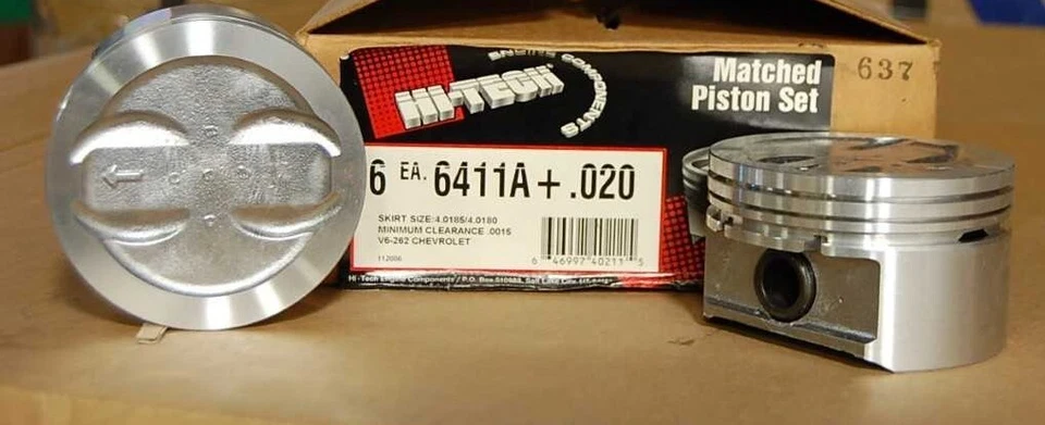 Hi-Tech 6411A+.020 Set of 6 Pistons fits 262 Chevy - Image 1 of 1