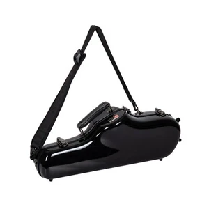 Crossrock Fiberglass Alto Saxophone Case-with Shoulder Straps-TSA Lock-Black - Picture 1 of 7