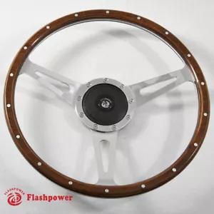 Classic Riveted Wood Grain Steering Wheel Restoration Custom Hot Rod Street Rod - Bild 1 von 6