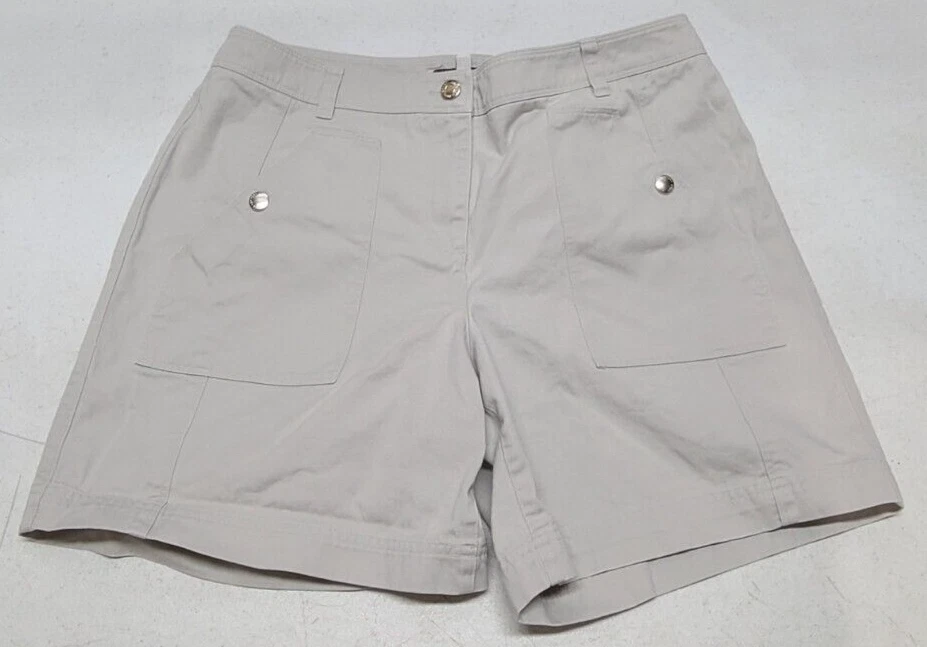 Женские повседневные бежевые шорты Jones New York размер 10 (32x6,5) с высокой талией 100% хлопок - Изображение 1 из 4