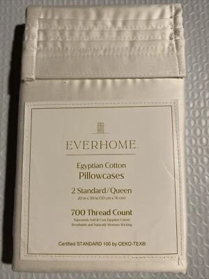 Fundas de almohada Everhome 700 TC 2 Queen blancas brillantes (triple pliegue) Foto 1 de 3