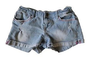 V-Gold Girls Distressed Acid Wash Denim Short Pink Embroider Adjustable Waist 10 - Picture 1 of 3