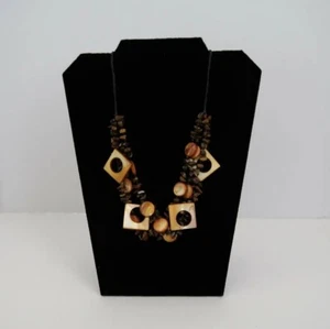 Boho Halskette braun mehrfarbig und farbig Stein Modeschmuck - Bild 1 von 3