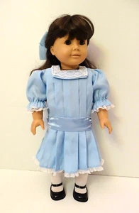 American Girl Samantha Winter Party Dress & Blue Ribbon Bow - Picture 1 of 3