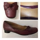 Ladies Shoes Size 4 Burgundy VAN DAL 100% Leather 1” Heel Feature Bow Front