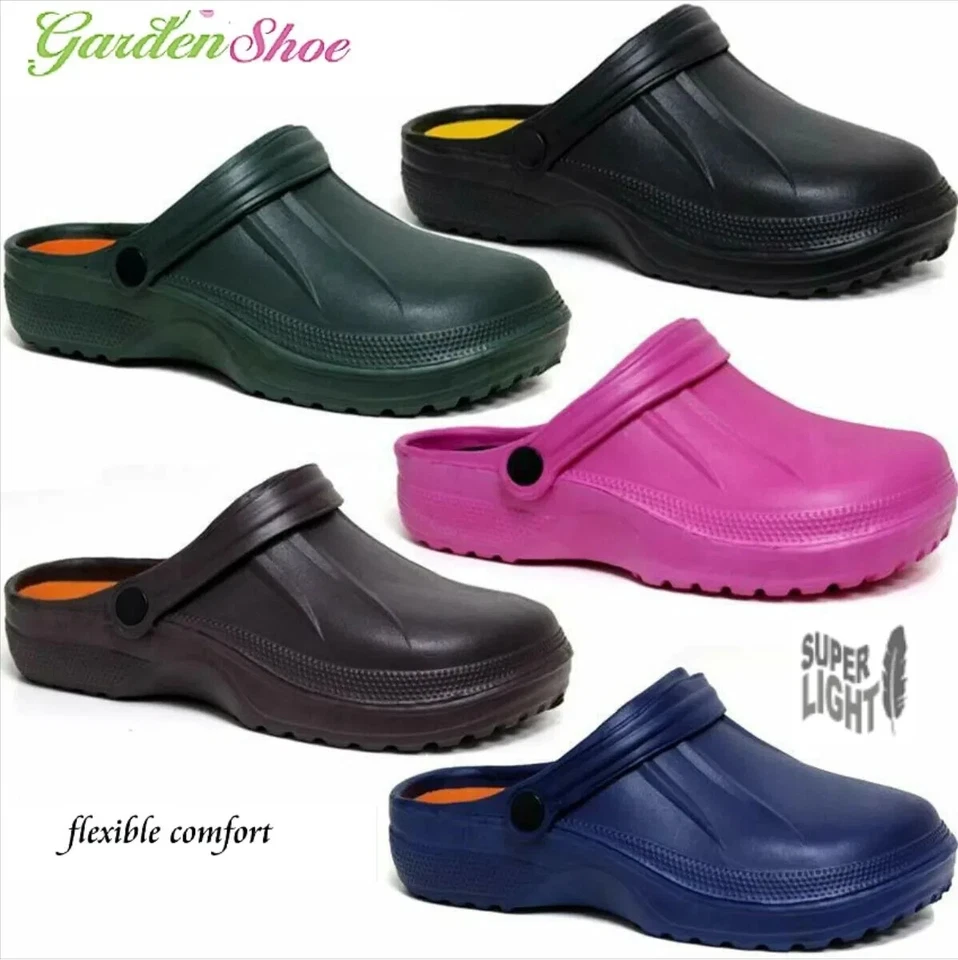 Zoccoli donna mules ciabatte infermieristica giardino spiaggia sandali ospedale scarpe gomma - Immagine 1 di 4