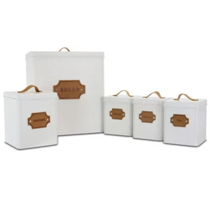 Megachef Mg-415 Kitchen Food Storage And Organization 5 Piece Canister Set In - Picture 1 of 1