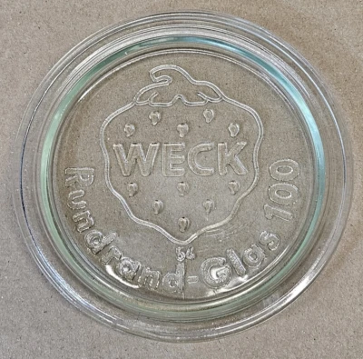 1 pieza WECK vidrio tapas de enlatado vidrio de borde redondo 100 mm SF Foto 1 de 3