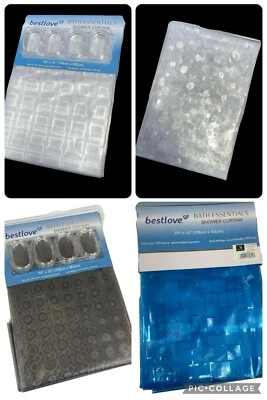 Tecido impresso cortina de chuveiro de poliéster impermeável para banheiro com 12 ganchos 16981-5 - Imagem 1 de 4