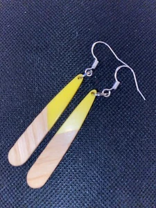 Ohrringe in Tropfenform, Retro schöne zarte Holz - Bild 1 von 2